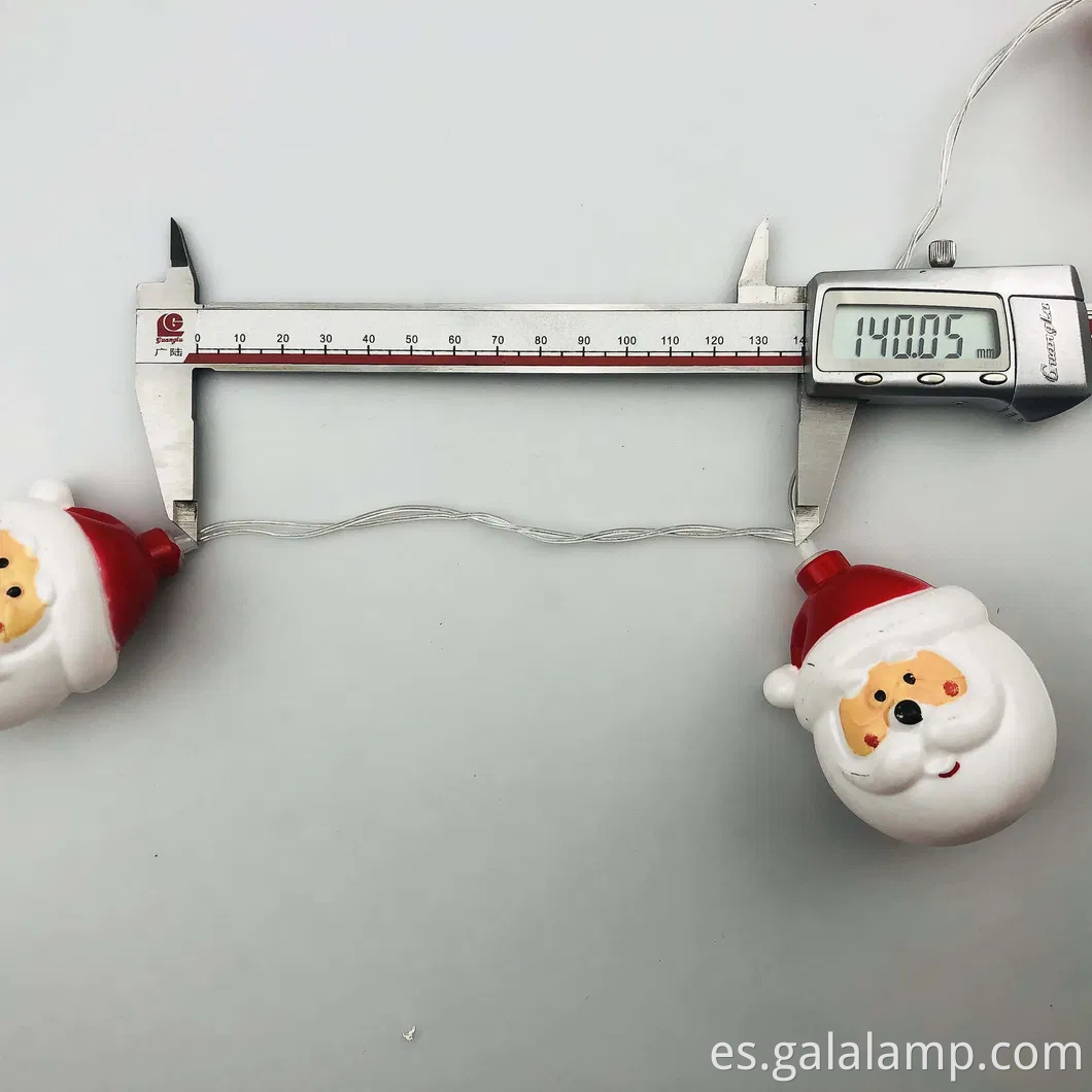 Coloridas luces de cuerda LED festivas con Santa Claus y Snowman